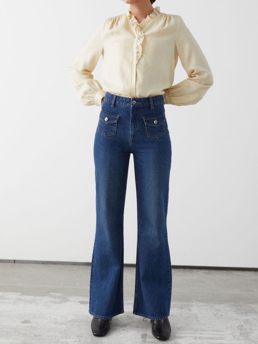 Paris Atelier & Other Stories High-Rise Flared Jeans Size 2